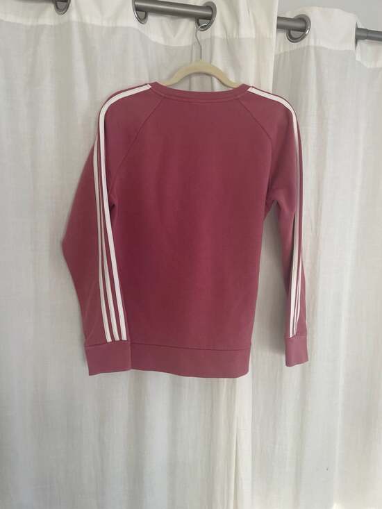 Women’s Adidas Essentials 3-Stripes Fleece Crewneck Sweatshirt in Rose Tone - Picture 4 of 8